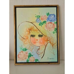 Lovely, Sad Girl Painting  Artist Signed